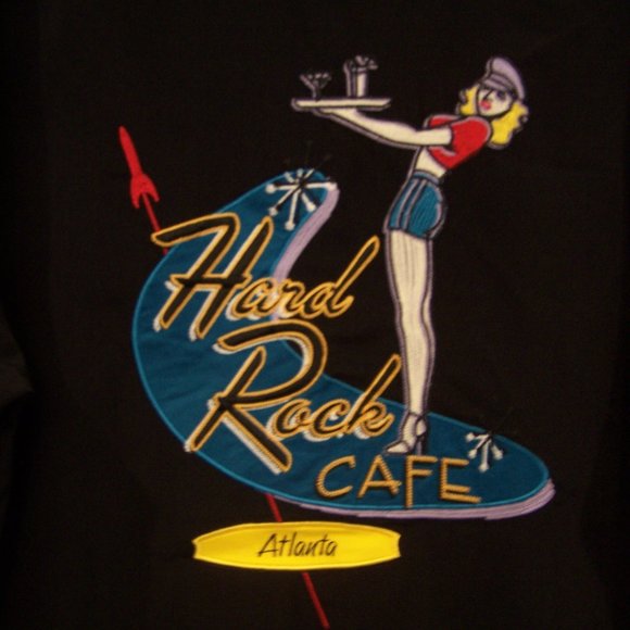 VTG HARD ROCK CAFE ATLANTA CAMP SHIRT S5062 - Picture 11 of 13
